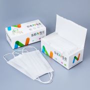 Маска мед. 3-х слойная на резинке SENSE 50 шт, (картон)