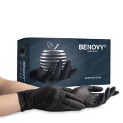Перчатки нитриловые особопрочные BENOVY Nitrile MultiColor BS, размер M, 50 пар, ЧЕРНЫЕ, (МАРКА)