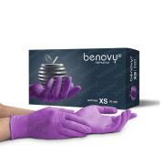 Перчатки нитриловые BENOVY Nitrile MultiColor, размер XS, 50 пар, СИРЕНЕВЫЕ, (МАРКА)