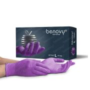 Перчатки нитриловые BENOVY Nitrile MultiColor, размер L, 50 пар, СИРЕНЕВЫЕ, (МАРКА)