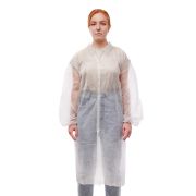 Халат процедурный мед. на кнопках, 110см, рукав резинка, белый, р-р 48-50, 25гр/м2, 10шт/уп., Россия